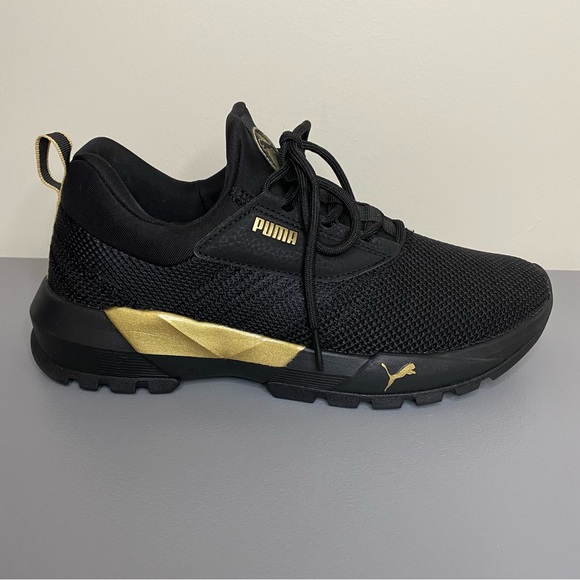 Puma Venus Black & Gold Soft Foam Optimal Comfort Women’s Sneakers - Picture 10 of 13